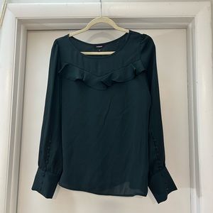 BNWT Express Dressy Green Blouse, size medium